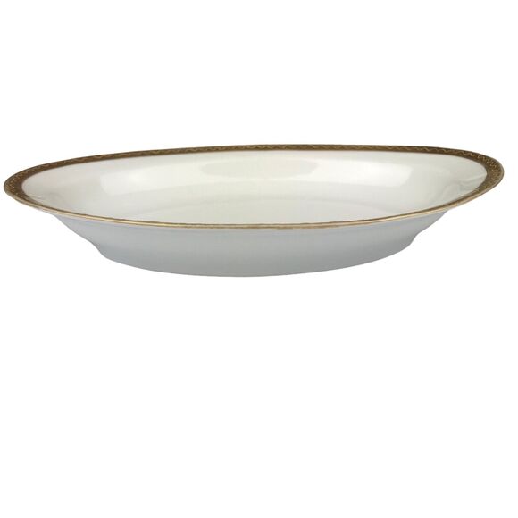 O&EG Royal Austria Oval Serving Plate Celery Dish 8’’x4.75’’ White Gold Trim Vtg - Picture 1 of 7